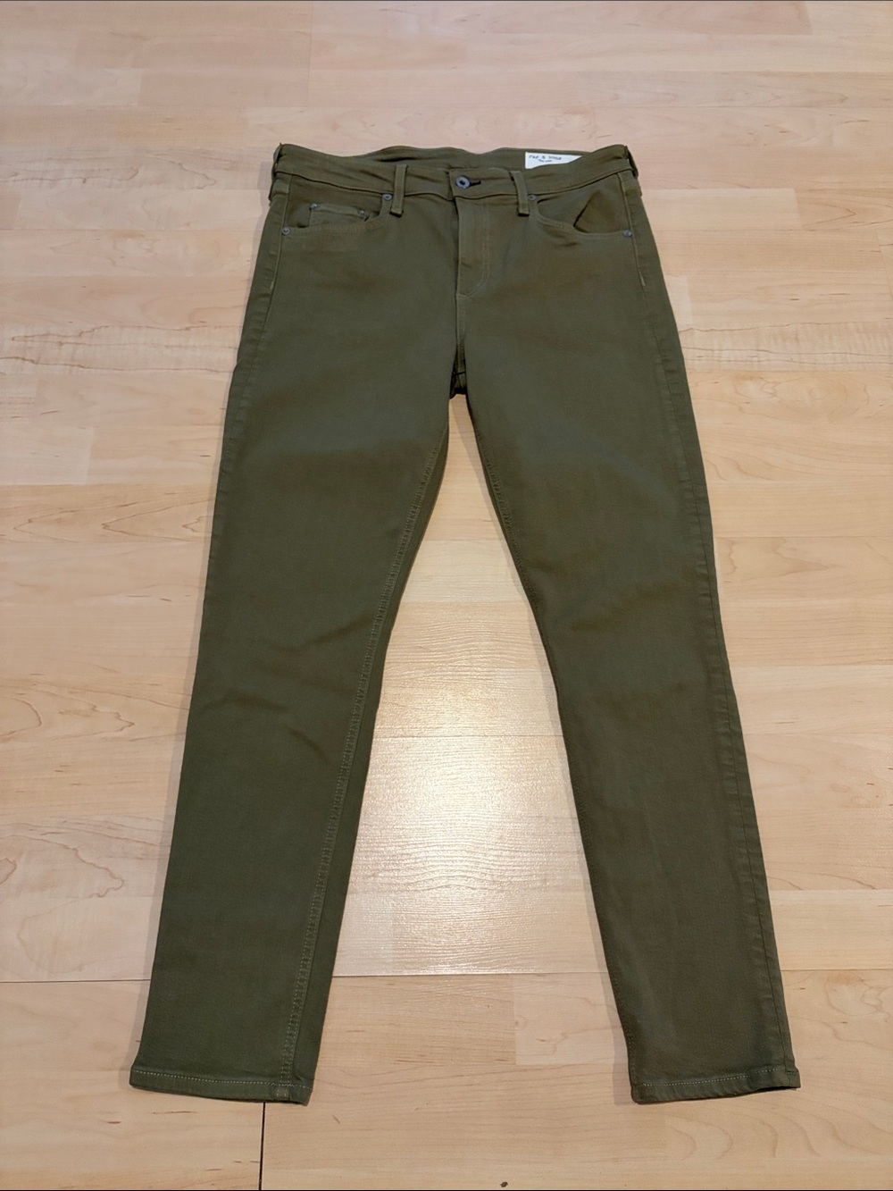 Rag & Bone Cate Mid Rise Skinny Ankle Jeans Olive Green Size 31